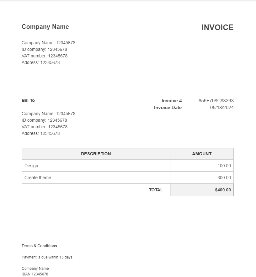 Free Invoice Maker Template 1 Thumbnail